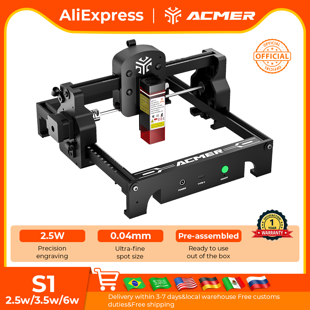 Industrial Laser Cutting Machine - ACMER S1 Mini Laser Engraving and