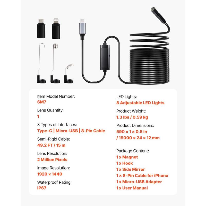 Industrial Borescope 49.2FT Se - Industrial Visual recensione e prezzo
