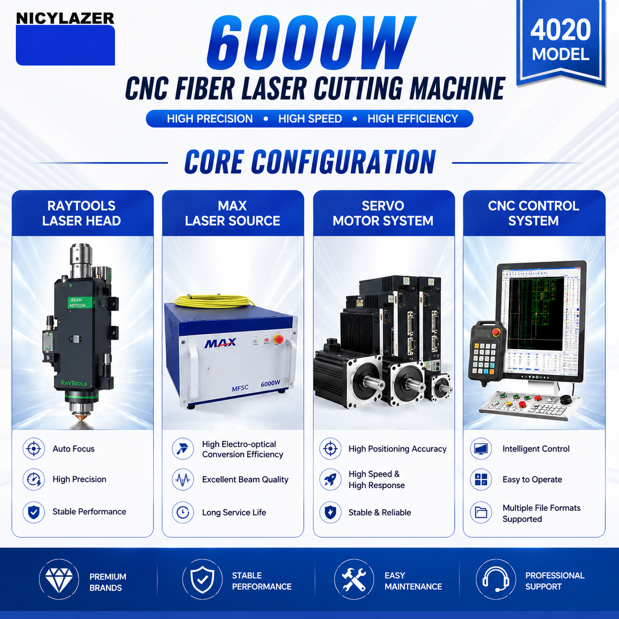 CNC Fiber Laser Cutting Machin - Industrial Laser Cutter For Metal recensione e prezzo