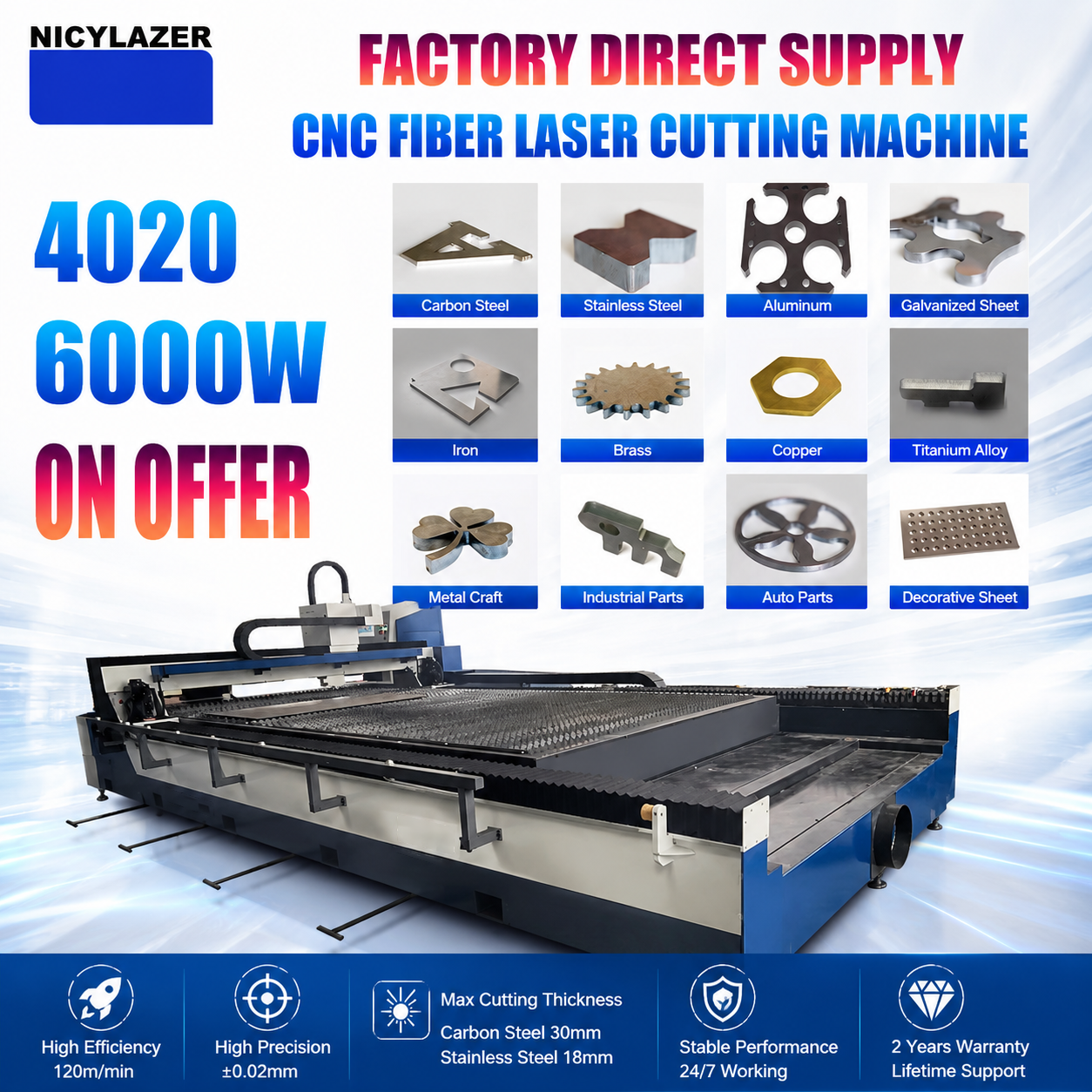 CNC Fiber Laser Cutting Machin - Industrial Laser Cutter For Metal recensione e prezzo