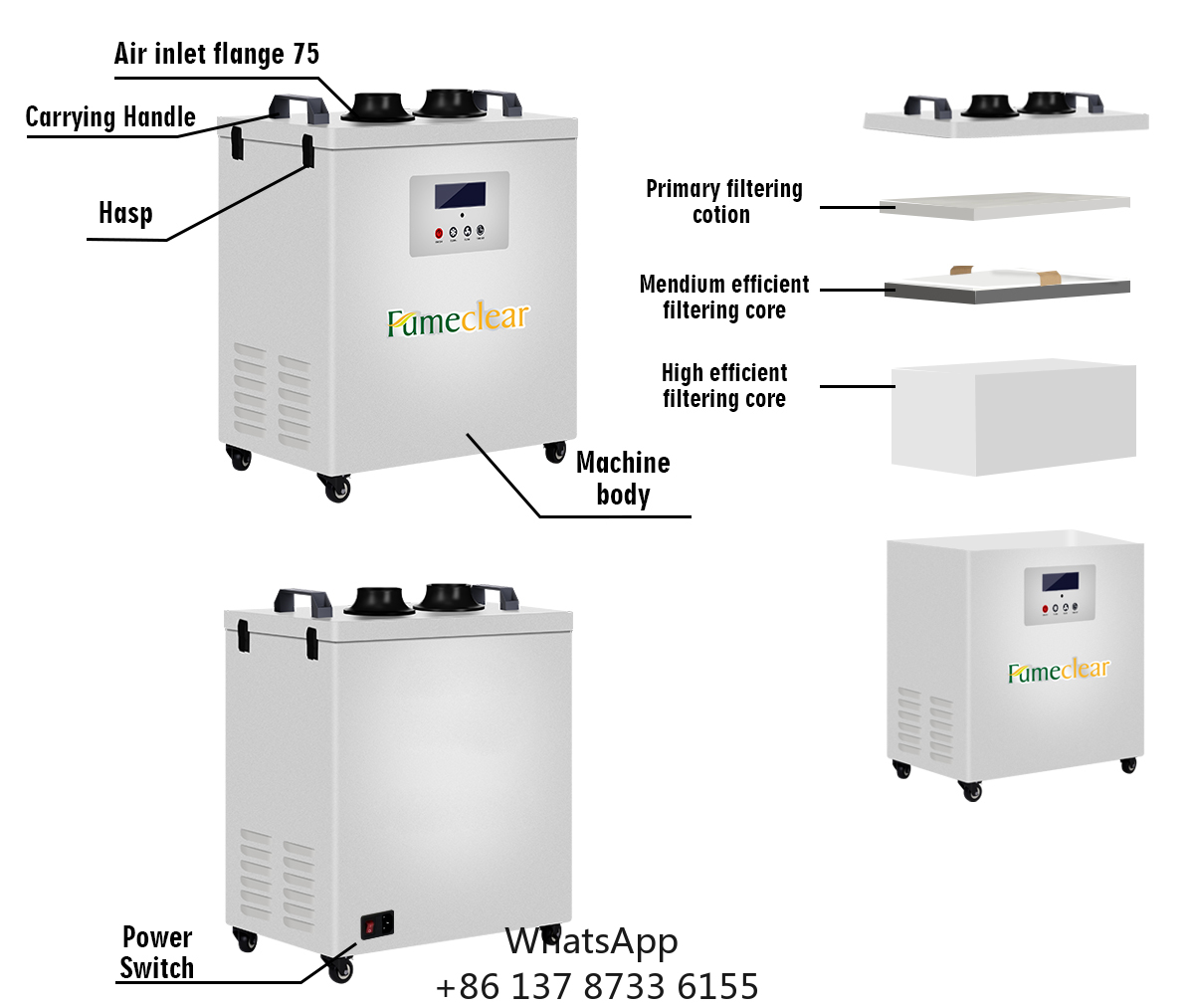 CE Approved Portable Fume Extr - Industrial Laser Fume Extractor recensione e prezzo